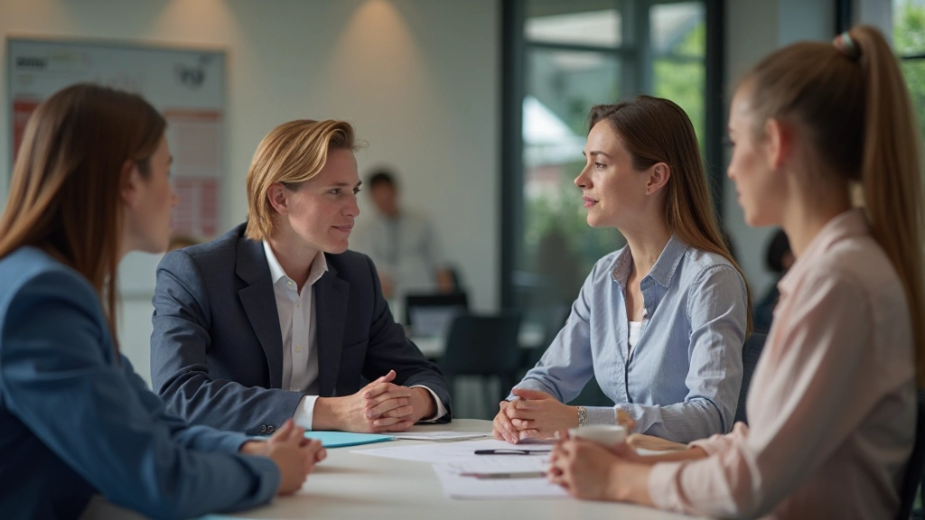 Team bespreekt persoonlijke ontwikkeling en groei in groepsomgeving